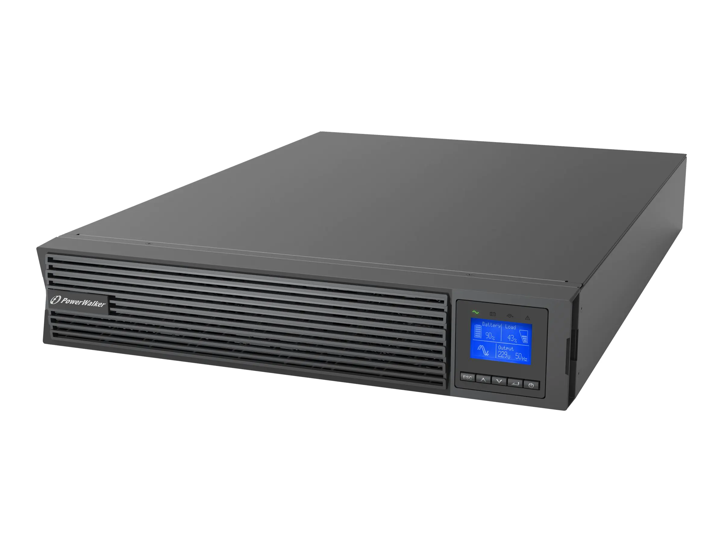 PowerWalker VFI 2000 ICR IoT - USV (in Rack montierbar/extern) - AC 160-300 V - 2000 Watt - 2000 VA - 7 Ah - RS-232, USB