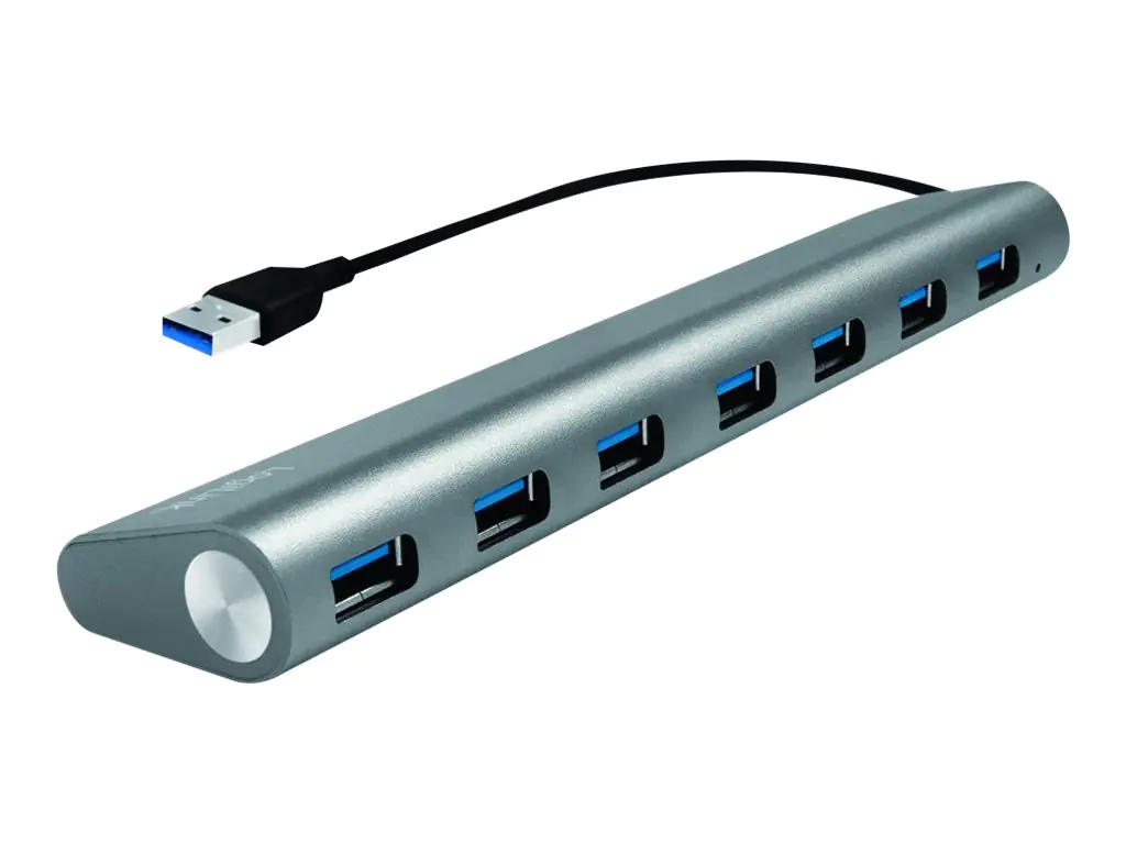 LogiLink USB 3.0 Hub 7-Port with Card Reader, Aluminum - Hub - 7 x SuperSpeed USB 3.0 - Desktop