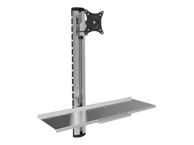 TECHly ICA-PLW 01 - Befestigungskit (Wandmontage, VESA-Adapter, Tastatur / Maus Regal) - für Monitor / Tastatur - Aluminium, Stahl - Silber - Bildschirmgröße: 38.1-68.6 cm (15"-27") - Wandmontage