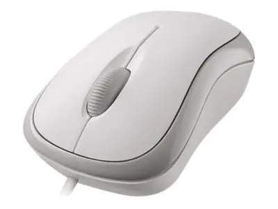 Microsoft Basic Optical Mouse for Business - Maus - rechts- und linkshändig - optisch - 3 Tasten - kabelgebunden - PS/2, USB - weiß