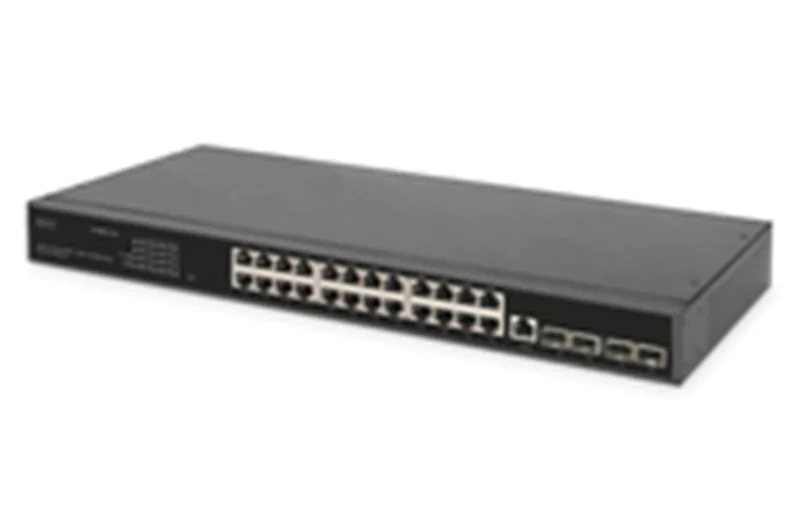 Digitus DN-80223 - Switch - L2+ - managed - 24 x 10/100/1000 (PoE+) + 4 x 10 Gigabit SFP+ (Uplink) - an Rack montierbar