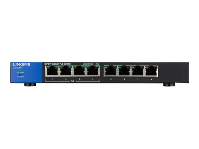 Linksys Switch 8 Desktop, wandmontierbar