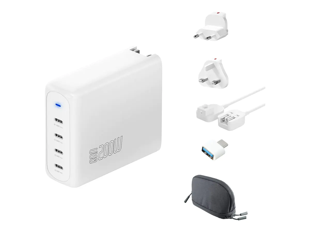 4smarts Ladegerät GaN Flex Pro 200W 4 USB-C Travel