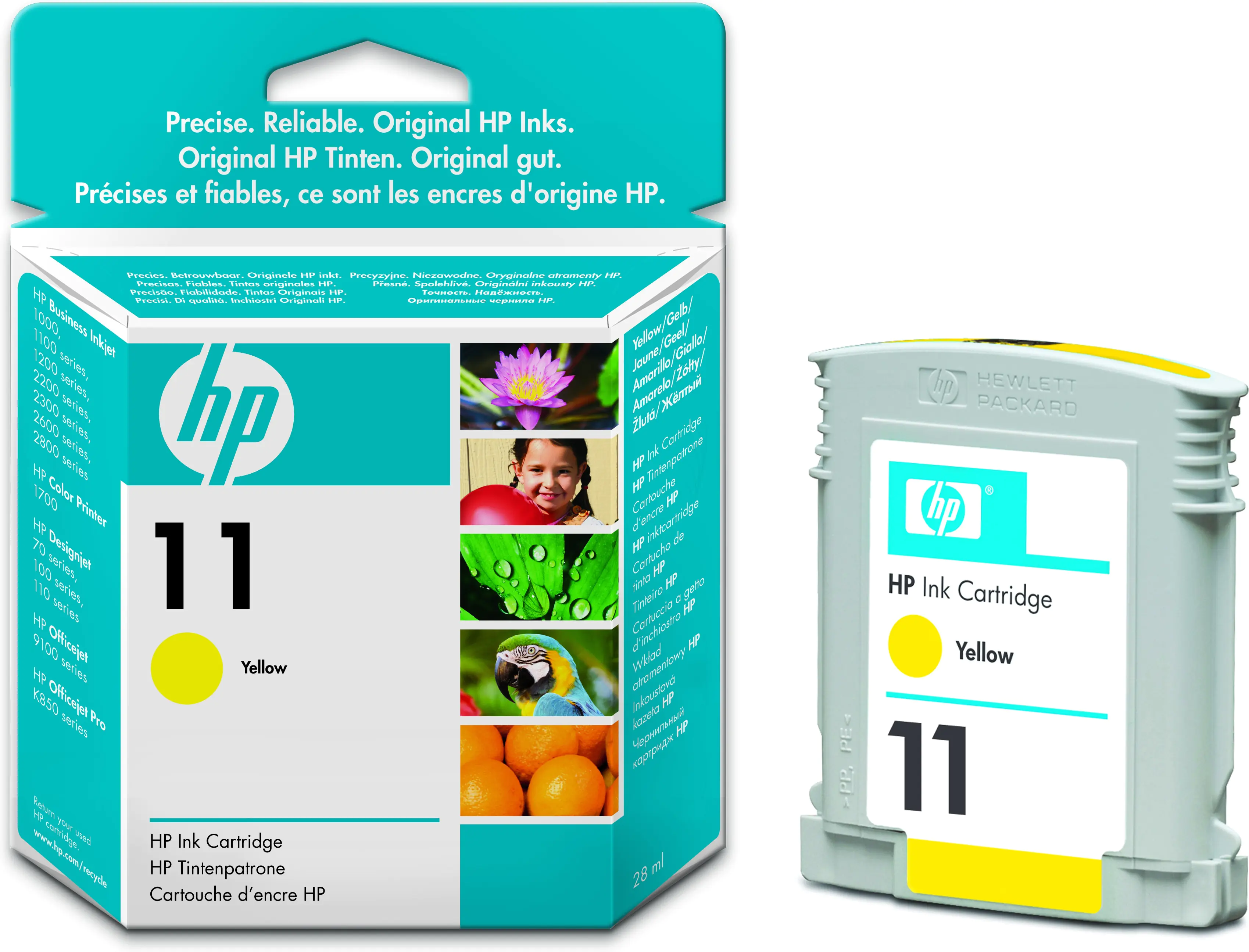HP 11 - 28 ml - Gelb - original - Tintenpatrone - für Business Inkjet 1000, 1100, 1200, 2300, 2800; DesignJet 110, 70; Officejet Pro K850