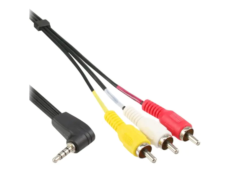 InLine - Video- / Audiokabel - Composite Video / Audio - RCA x 3 männlich zu mini-phone stereo 3.5 mm männlich - 1.5 m - Schwarz - 90° Stecker
