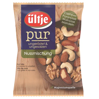 ültje Nussmischung Pur Cashews, Paranüssen, Walnüssen, Mandel 150 g/Pack.