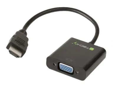 Techly - Videokonverter - HDMI - VGA - Schwarz