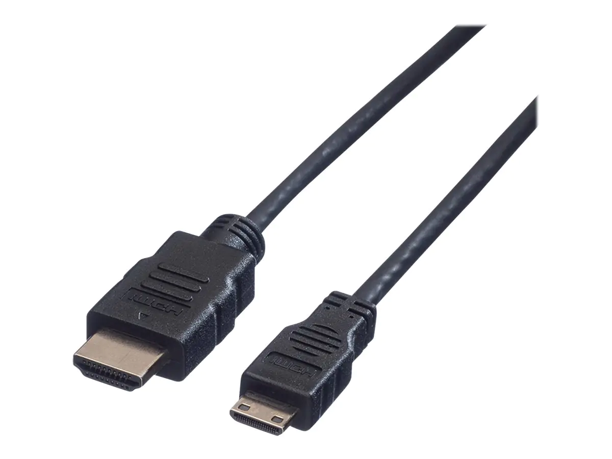 VALUE High Speed - HDMI-Kabel mit Ethernet - HDMI männlich zu mini HDMI männlich - 2 m - abgeschirmt - Schwarz