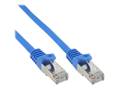 InLine - Patch-Kabel - RJ-45 (M) zu RJ-45 (M) - 1 m - SFTP - CAT 5e - geformt - Blau