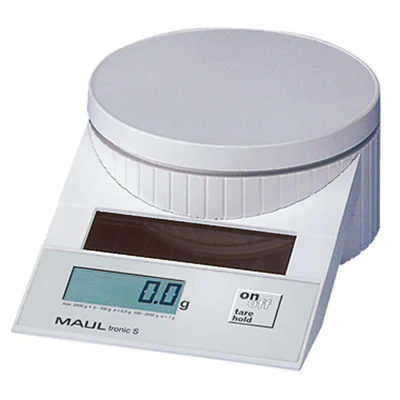 MAUL Briefwaage MAULtronic S 12,8cm 5 g - 5kg ohne Netzanschluss weiß