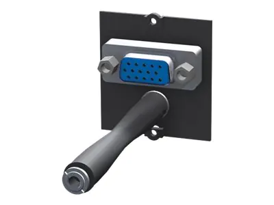 Bachmann Custom module - Modulares Faceplate-Snap-In - HD-15, Mini-Phone Stereo 3,5 mm - Schwarz