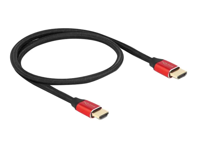 Delock - Ultra High Speed - HDMI-Kabel - HDMI männlich zu HDMI männlich - 50 cm - Dreifachisolierung - Rot - hauchvergoldete Kontakte, unterstützt 8K 60 Hz (7680 x 4320)
