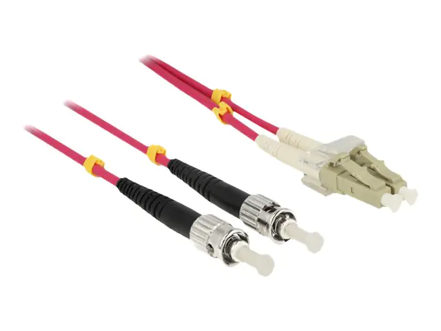 Delock - Netzwerkkabel - ST multi-mode (M) zu LC Multi-Mode (M) - 1 m - Glasfaser - 50/125 Mikrometer - OM4 - halogenfrei - violett