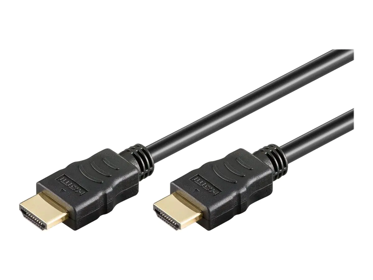 goobay - HDMI-Kabel mit Ethernet - HDMI männlich zu HDMI männlich - 20 m - Doppelisolierung - Schwarz - rund, 4K Unterstützung
