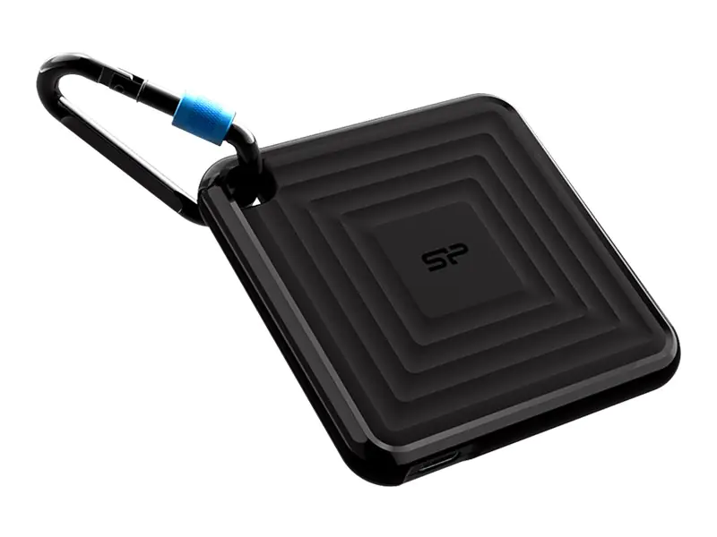 SILICON POWER PC60 - SSD - 1 TB - extern (tragbar) - USB 3.2 Gen 2 - 256-Bit-AES - Schwarz