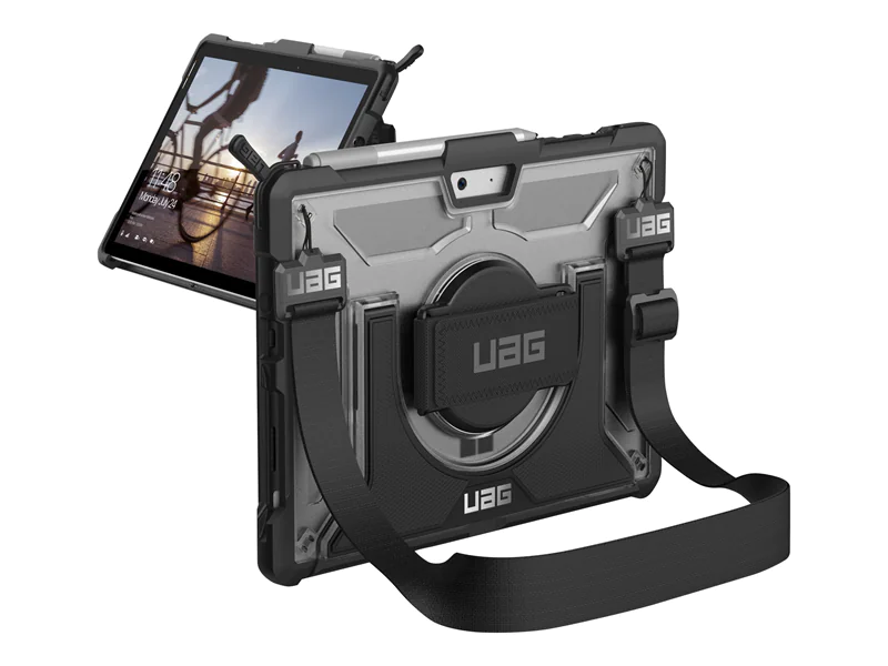UAG Case for Microsoft Surface Go 3/Go 2/Go [10.5-inch] w/ Handstrap - Plasma Ice - Hintere Abdeckung für Tablet - widerstandsfähig - Gummi - Ice - für Microsoft Surface Go, Go 2