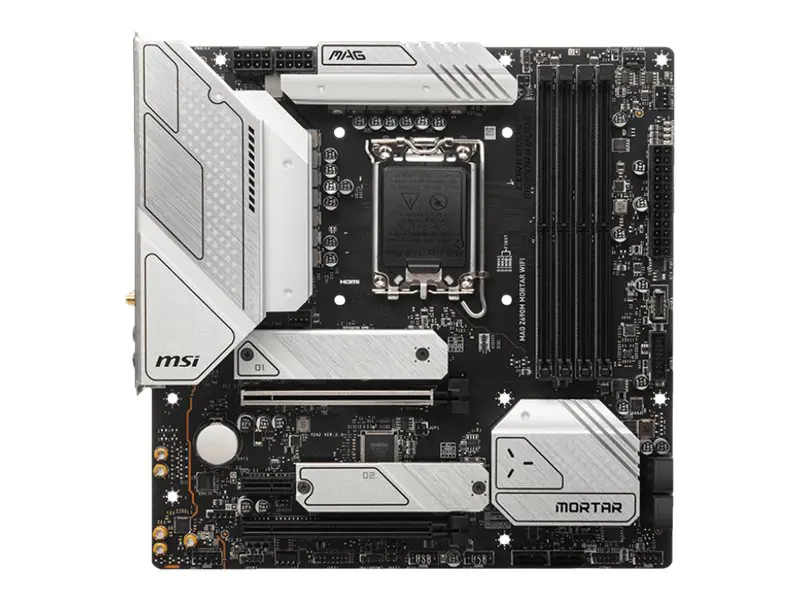 MSI MAG Z690M MORTAR WIFI - Motherboard - micro ATX - LGA1700-Sockel - Z690 Chipsatz - USB-C Gen2, USB 3.2 Gen 1, USB 3.2 Gen 2, USB-C Gen 2x2 - 2.5 Gigabit LAN, Wi-Fi 6, Bluetooth - Onboard-Grafik (CPU erforderlich) - HD Audio (8-Kanal)