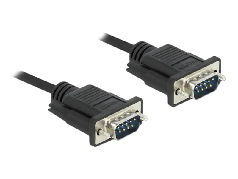 Delock - Kabel seriell - DB-9 (M) zu DB-9 (M) - 5 m - Daumenschrauben - Schwarz