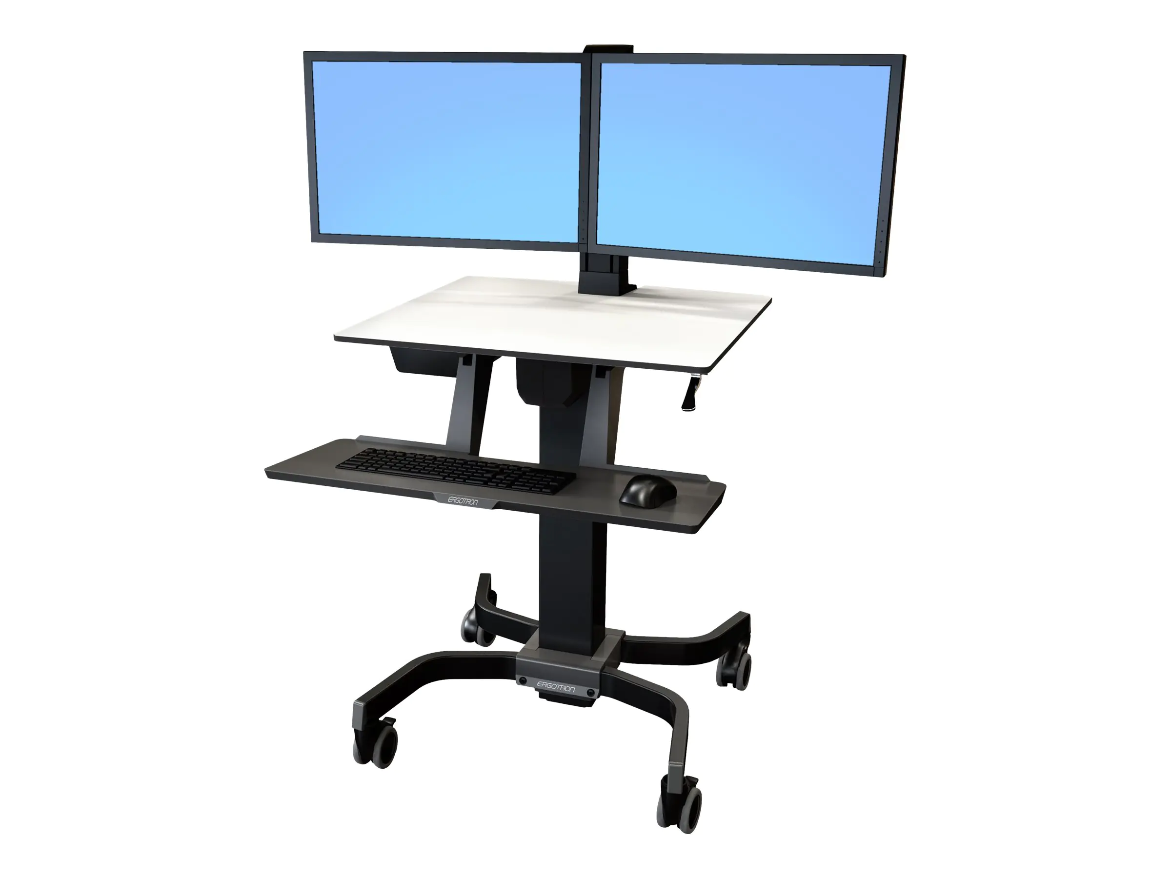 Ergotron WorkFit-C Dual - Sitz-/Steh-Arbeitsplatz - mobil - rechteckig - Grau - Schwarz Basis