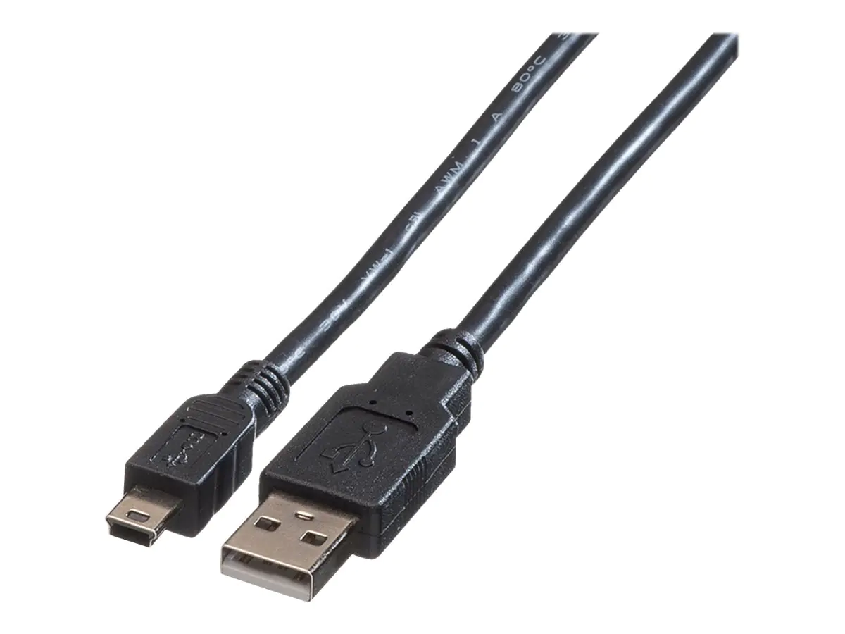 Roline - USB-Kabel - USB (M) zu Mini-USB, Typ A (M) - USB 2.0 - 80 cm - Schwarz