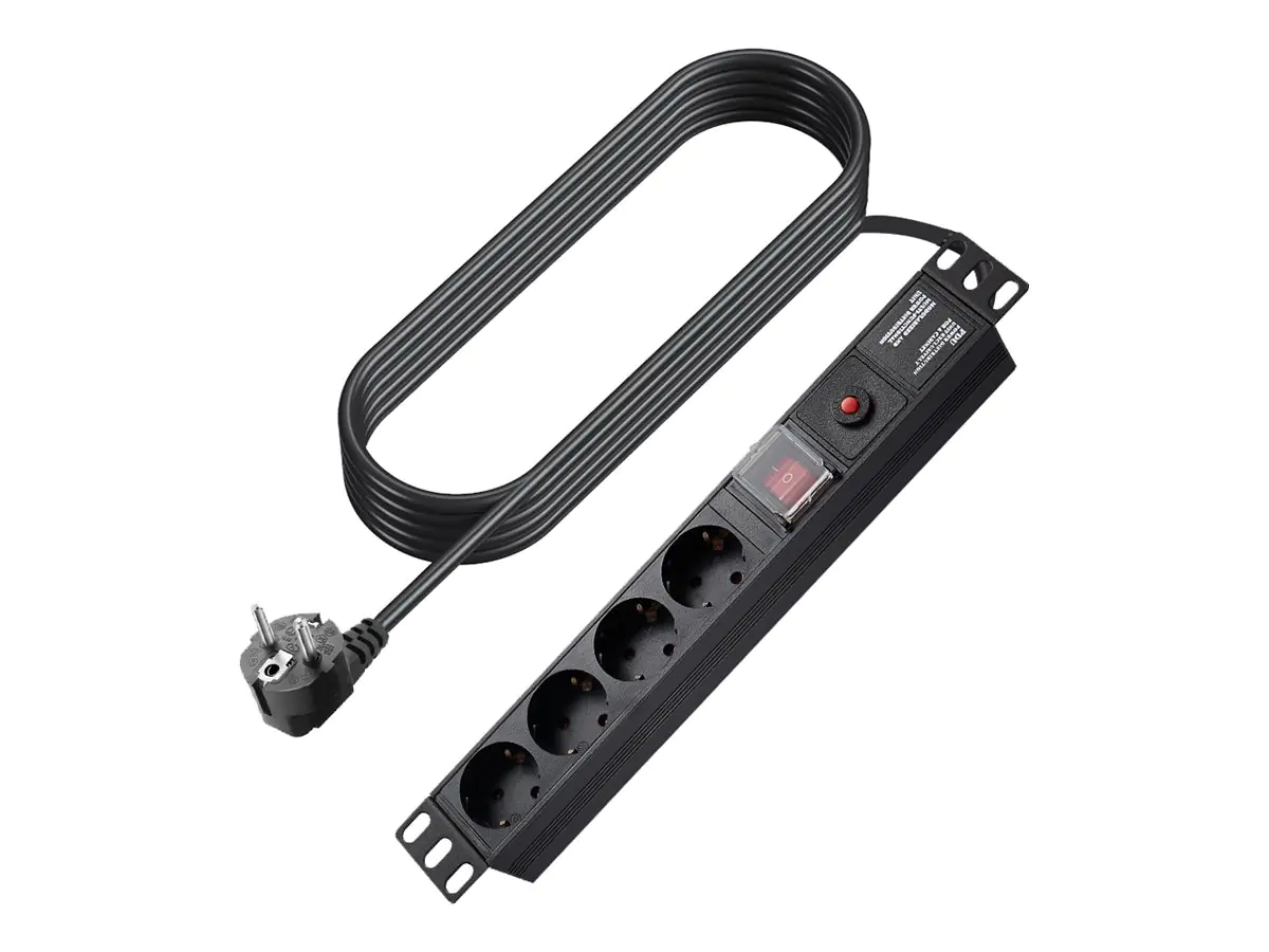Vision Steckdosenleiste - Wechselstrom 230 V - Eingabe, Eingang power CEE 7/7 - Ausgangsanschlüsse: 4 (power CEE 7/3) TC-PSTRP4EU