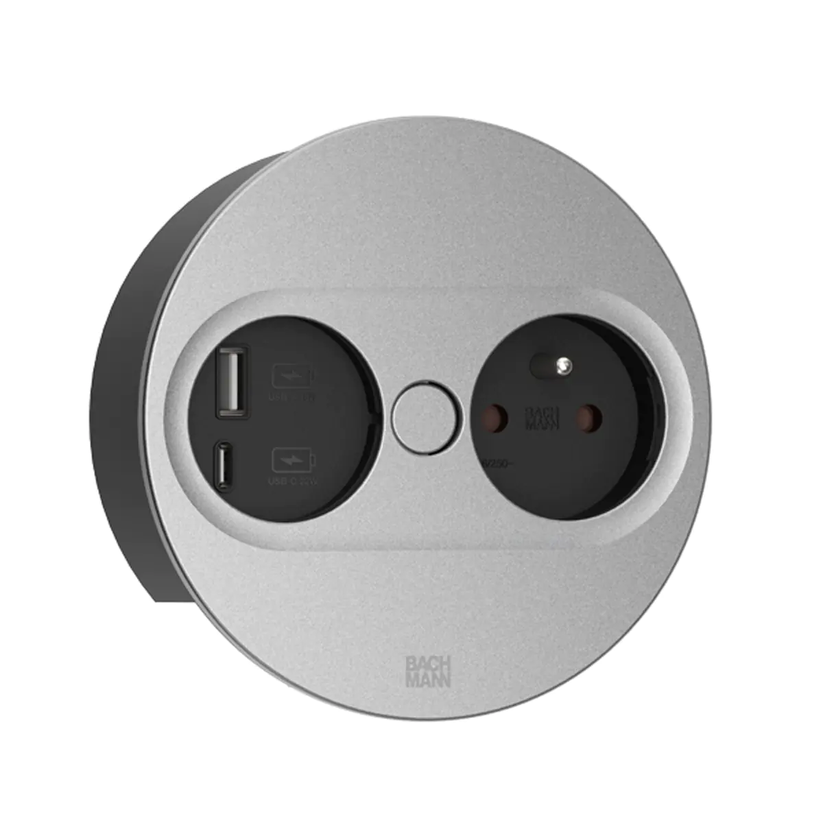 Bachmann TWIST2 1xUTE 1USB A/C silber rund GST USB 0.2m