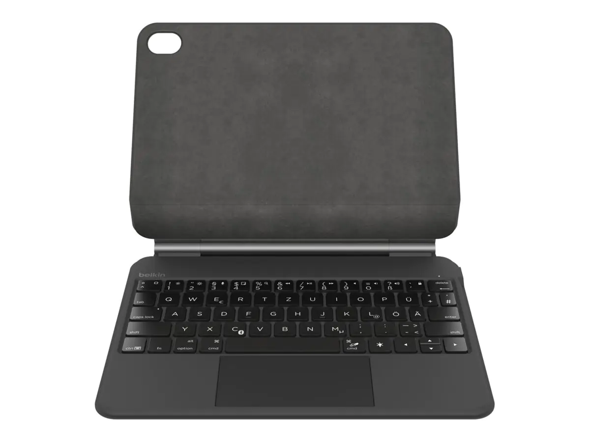 Belkin Connect Pro - Tastatur und Foliohülle (Schutzhülle) - mit magnetischem Ständer - mit Trackpad - hinterleuchtet - kabellos - Bluetooth - für Apple 10.9-inch iPad (10. Generation); iPad A16 Wi-Fi, A16 Wi-Fi + Cellular