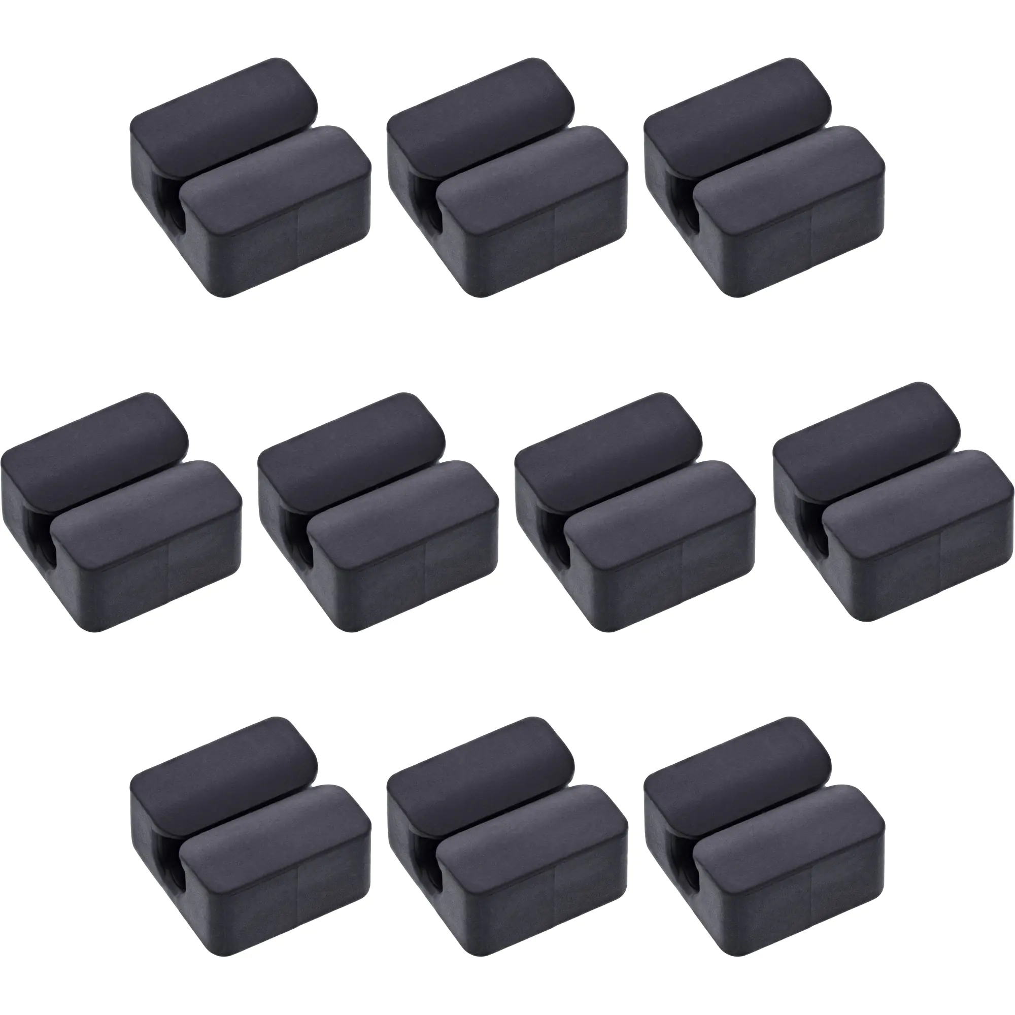 InLine 10er Pack Kabelclip - 1-fach - selbstklebend - schwarz