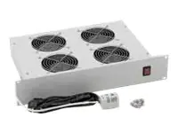 Triton RAB-CH-X02-A1 - Rack-Lüftereinsatz - mit 4 Lüfter, Thermostat - Wechselstrom 220 V - Schwarz, RAL 9005 - 2U - 48.3 cm (19")
