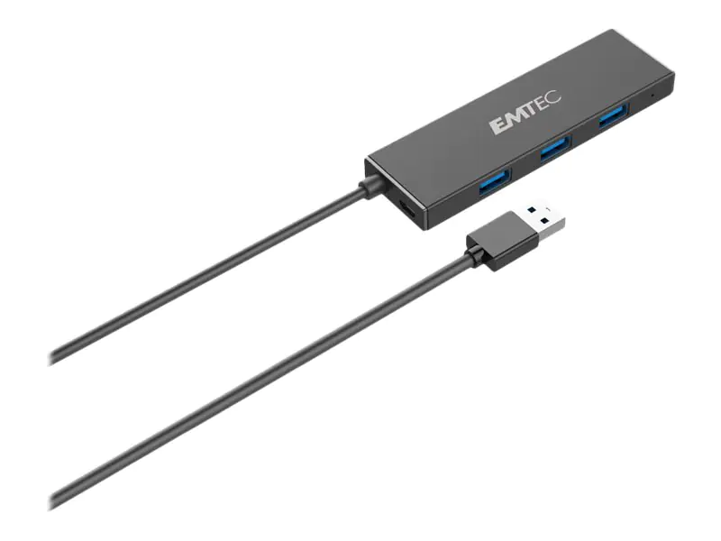 EMTEC Ultra Slim USB3.1 4-Port Hub T620A - Hub - 4 x USB 3.1 Gen 1 - Desktop