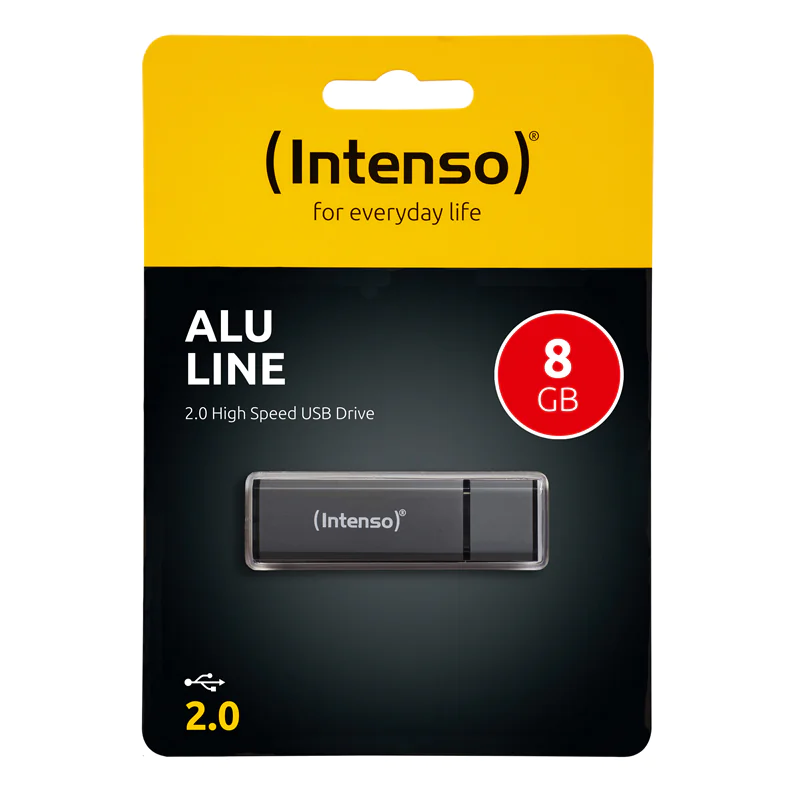 Intenso Alu Line - USB-Flash-Laufwerk - 8 GB - USB 2.0 - Anthrazit
