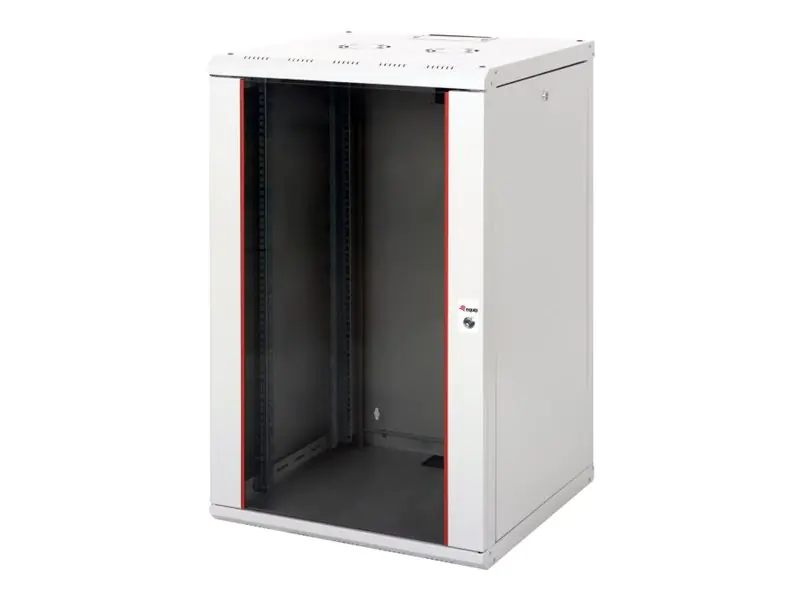 Equip Pro Mount - Schrank Netzwerkschrank - 600x600 mm, mit Glastür, abnehmbare und abschließbare Paneele, montiert - geeignet für Wandmontage - RAL 7035, Hellgrau - 20U - 48.3 cm (19") EPM-20-6060-G-CBAA