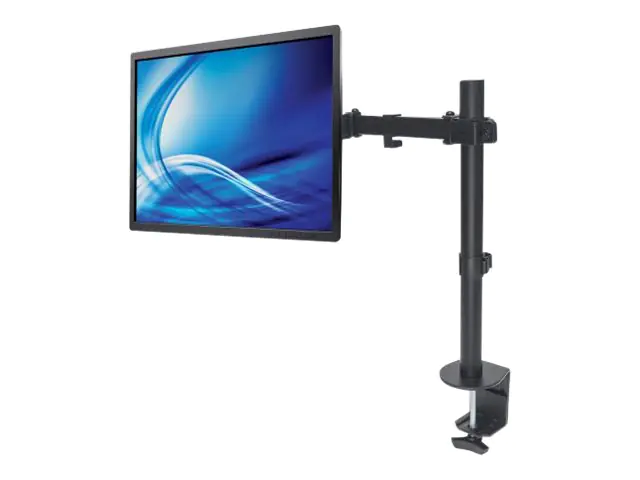 Manhattan TV & Monitor Mount, Desk, Full Motion, 1 screen, Screen Sizes: 10-27", Black, Clamp Assembly, VESA 75x75 to 100x100mm, Max 8kg, Lifetime Warranty - Befestigungskit - für LCD-Display - Stahl - Schwarz - Bildschirmgröße: 33-81.3 cm (13"-32") - Tis