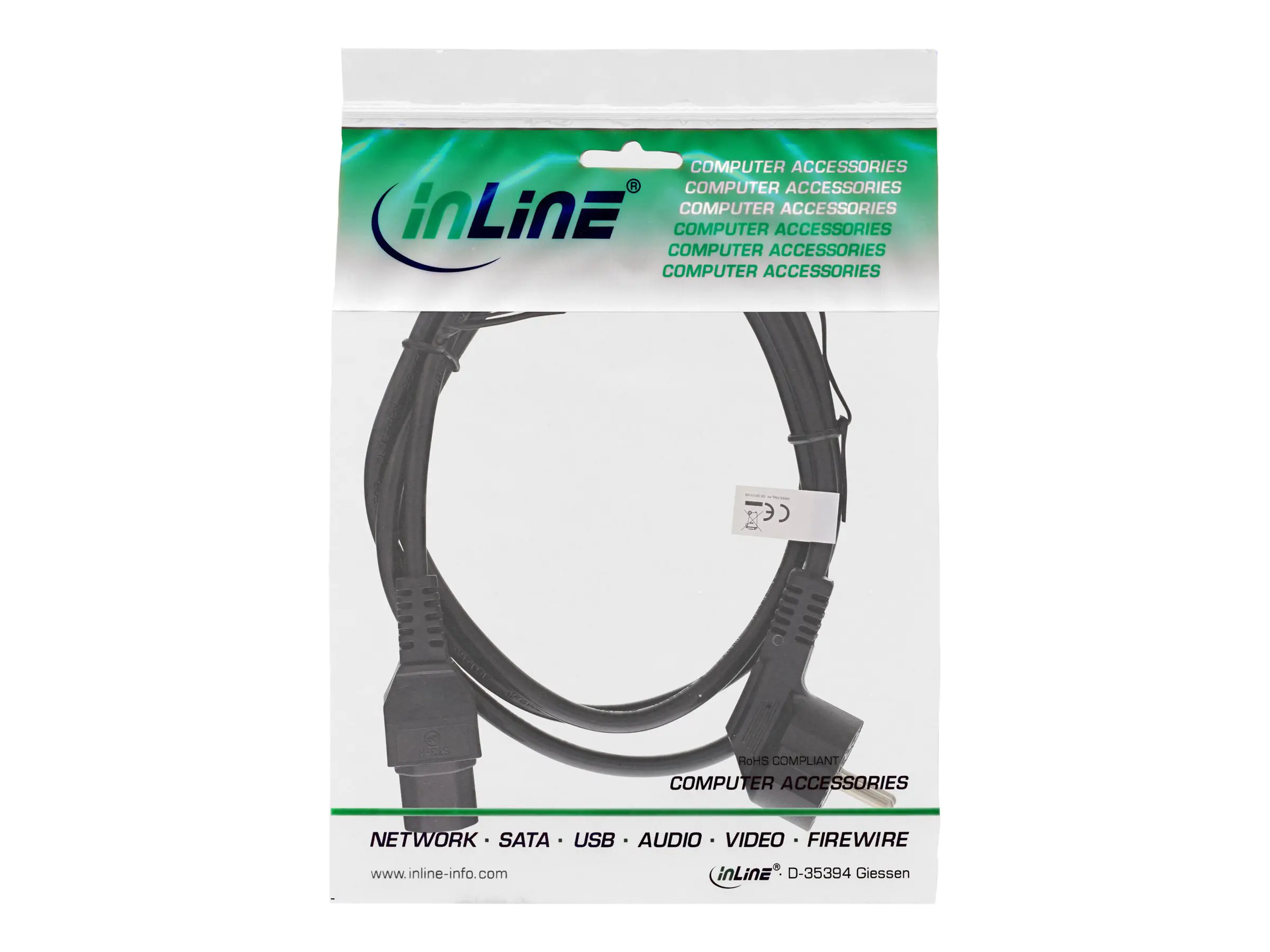 InLine Stromkabel 16810F 5.00 m Schwarz