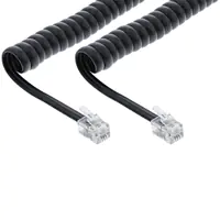InLine - Telefonkabel - RJ-10 (M) zu RJ-10 (M) - 2 m - 4.8 mm - gewickelt - Schwarz