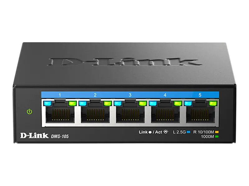 D-Link DMS 105 - Switch - unmanaged - 5 x 10/100/1000/2.5G - Desktop, wandmontierbar
