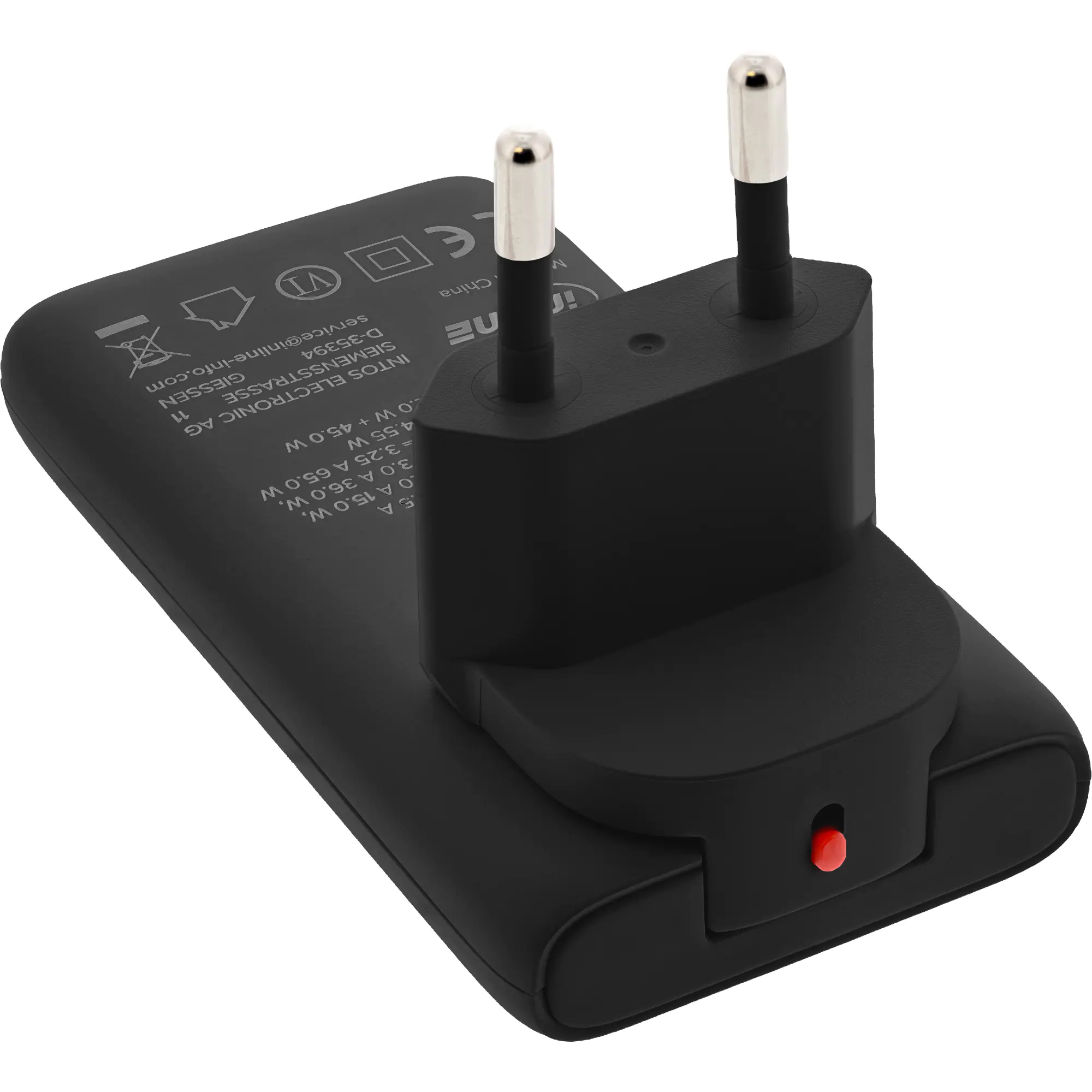 InLine USB Netzteil Ladegerät - Dual USB-C - PD - PPS - 65W - flach - schwarz