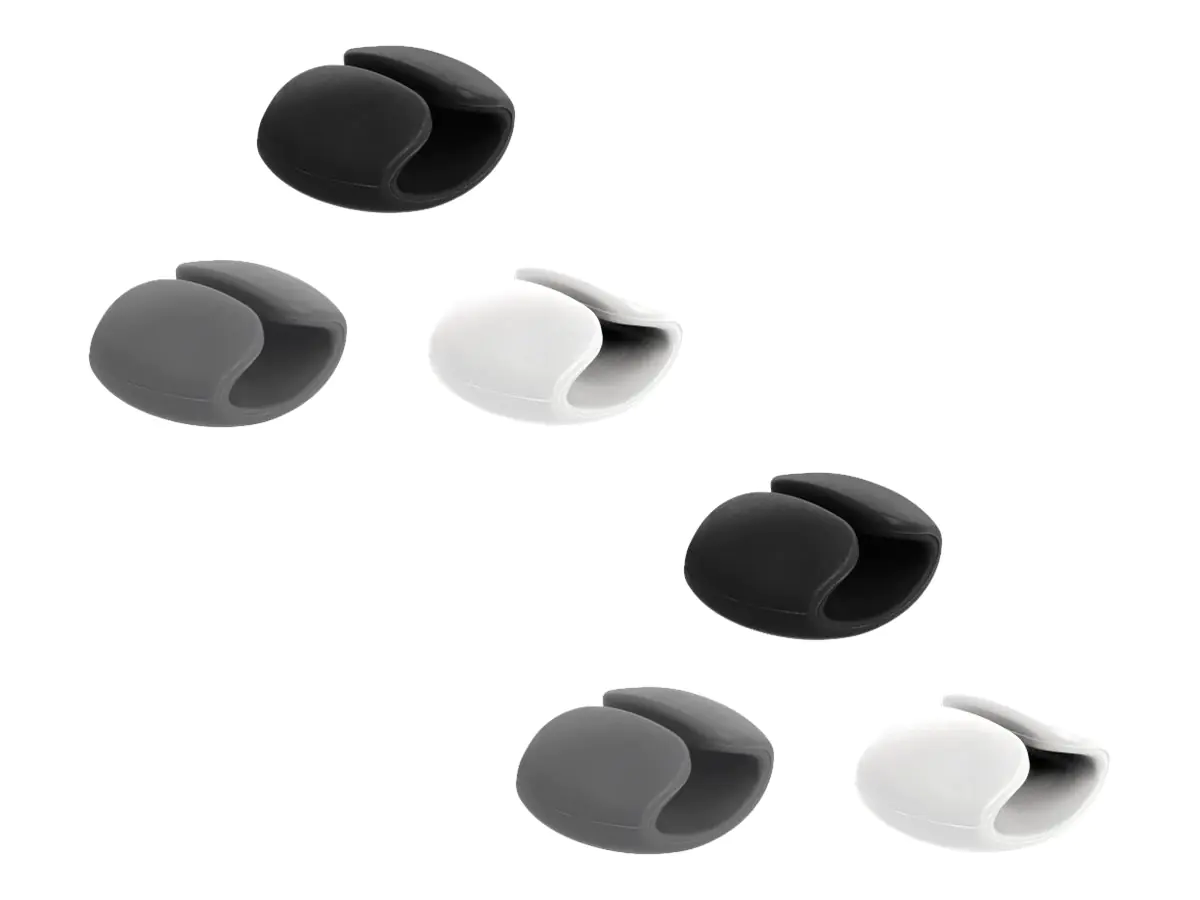 Delock Cable Holder Clip Set - Set Kabelhalteclips - Grau, Schwarz, weiß