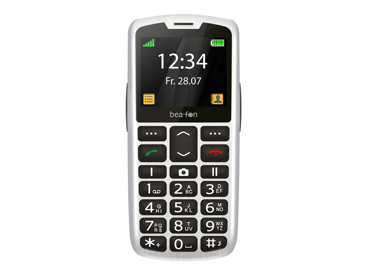 Bea-fon Silver Line - 4G Feature Phone - microSD slot - LCD-Anzeige - 176 x 220 Pixel - rear camera 0,3 MP - Silver/Black