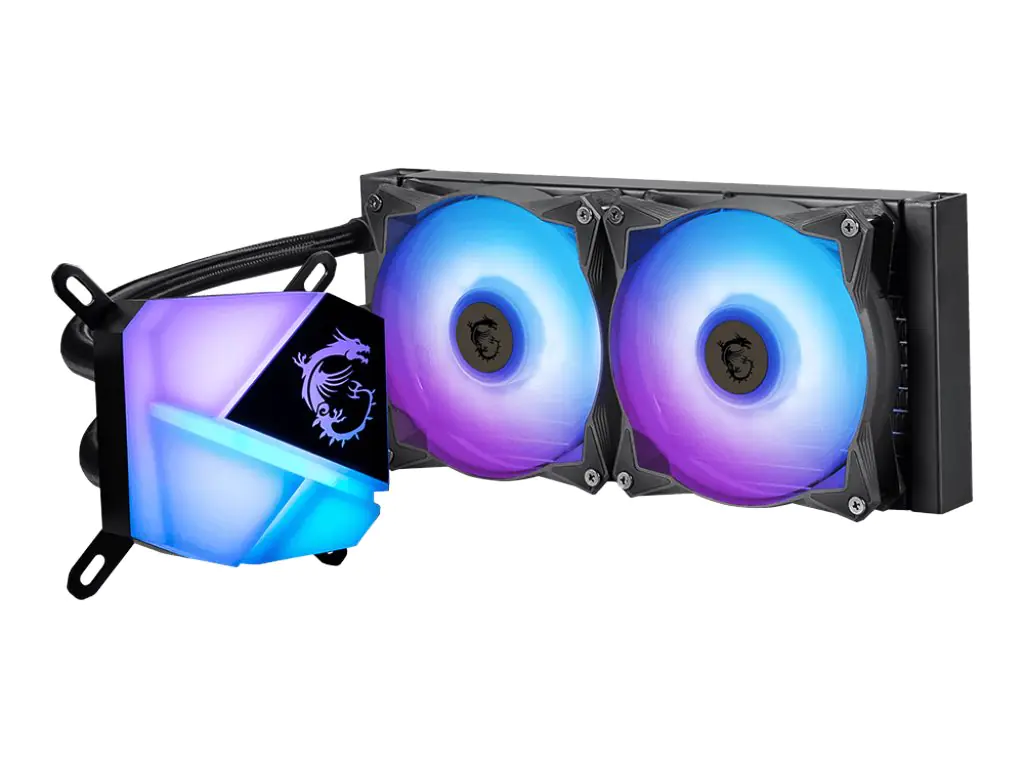 MSI MAG CORELIQUID C240 - Prozessor-Flüssigkeitskühlsystem - (für: LGA1156, AM2, AM2+, LGA1366, AM3, LGA1155, AM3+, LGA2011, FM1, FM2, LGA1150, FM2+, LGA2011-3, LGA1151, AM4, LGA2066, LGA1200, LGA1700) - Aluminium - 120 mm