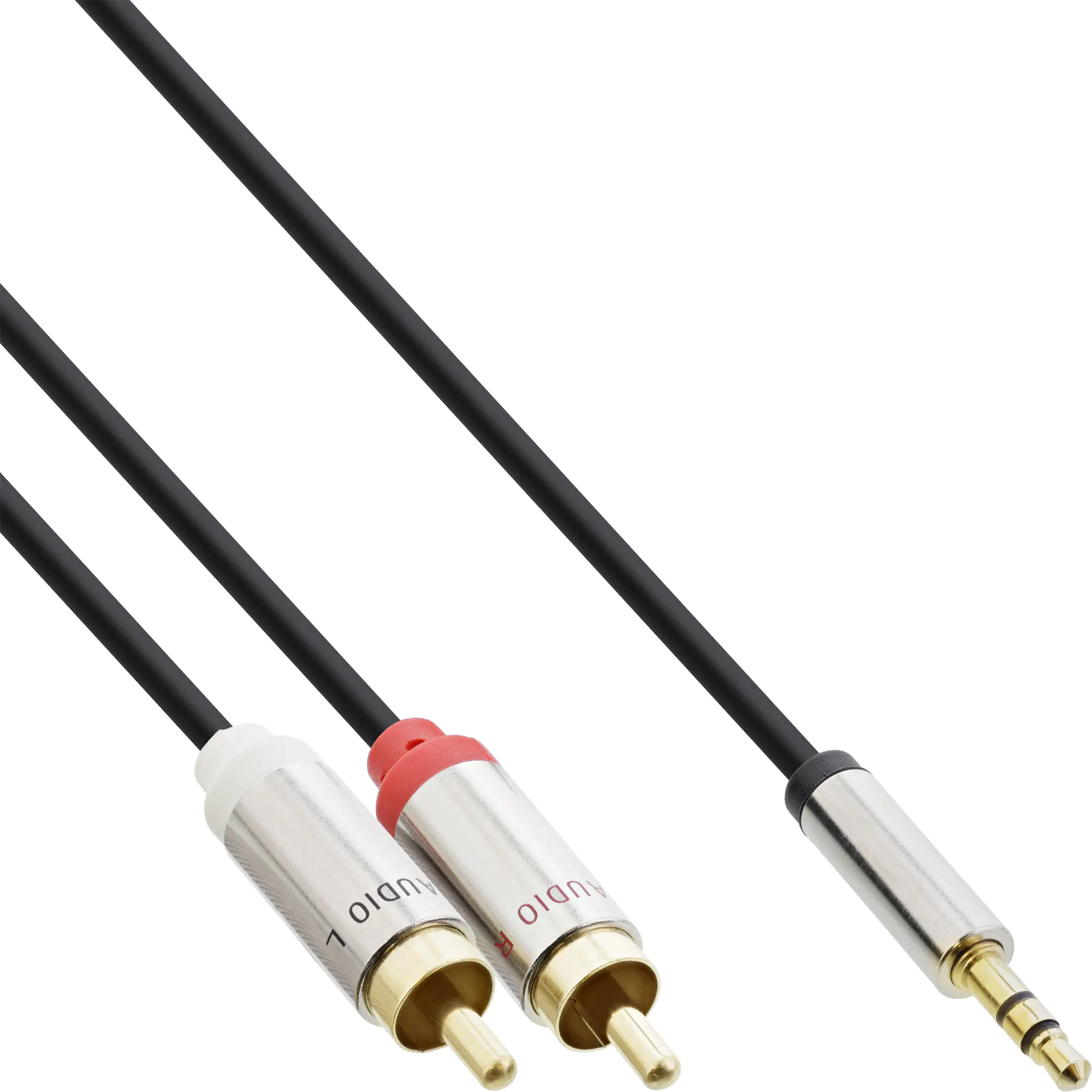Intos Audiokabel mini 3,5 Klinke RCA-Phono x2 99243 geschirmt 3.00 m Schwarz