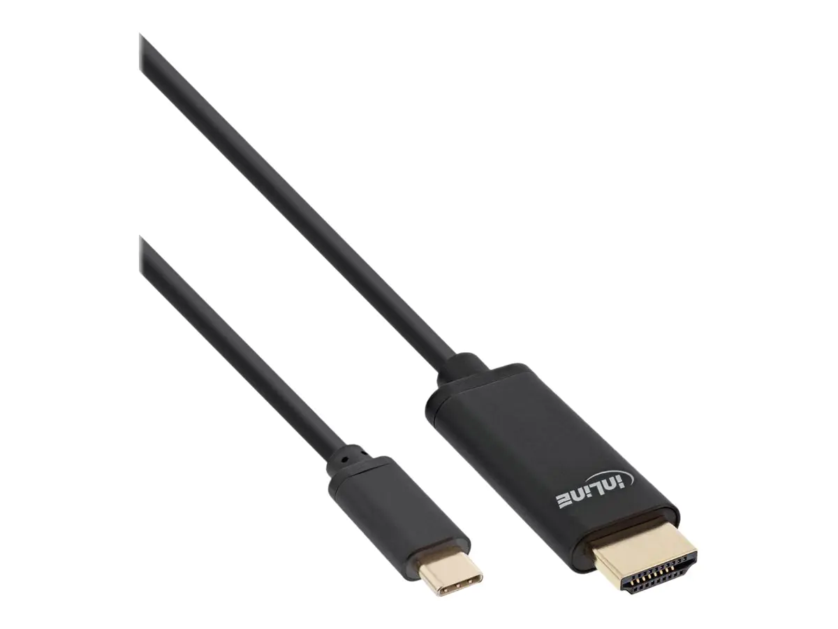 InLine - Video- / Audiokabel - 24 pin USB-C männlich zu HDMI männlich - 3 m - Schwarz - 4K Unterstützung