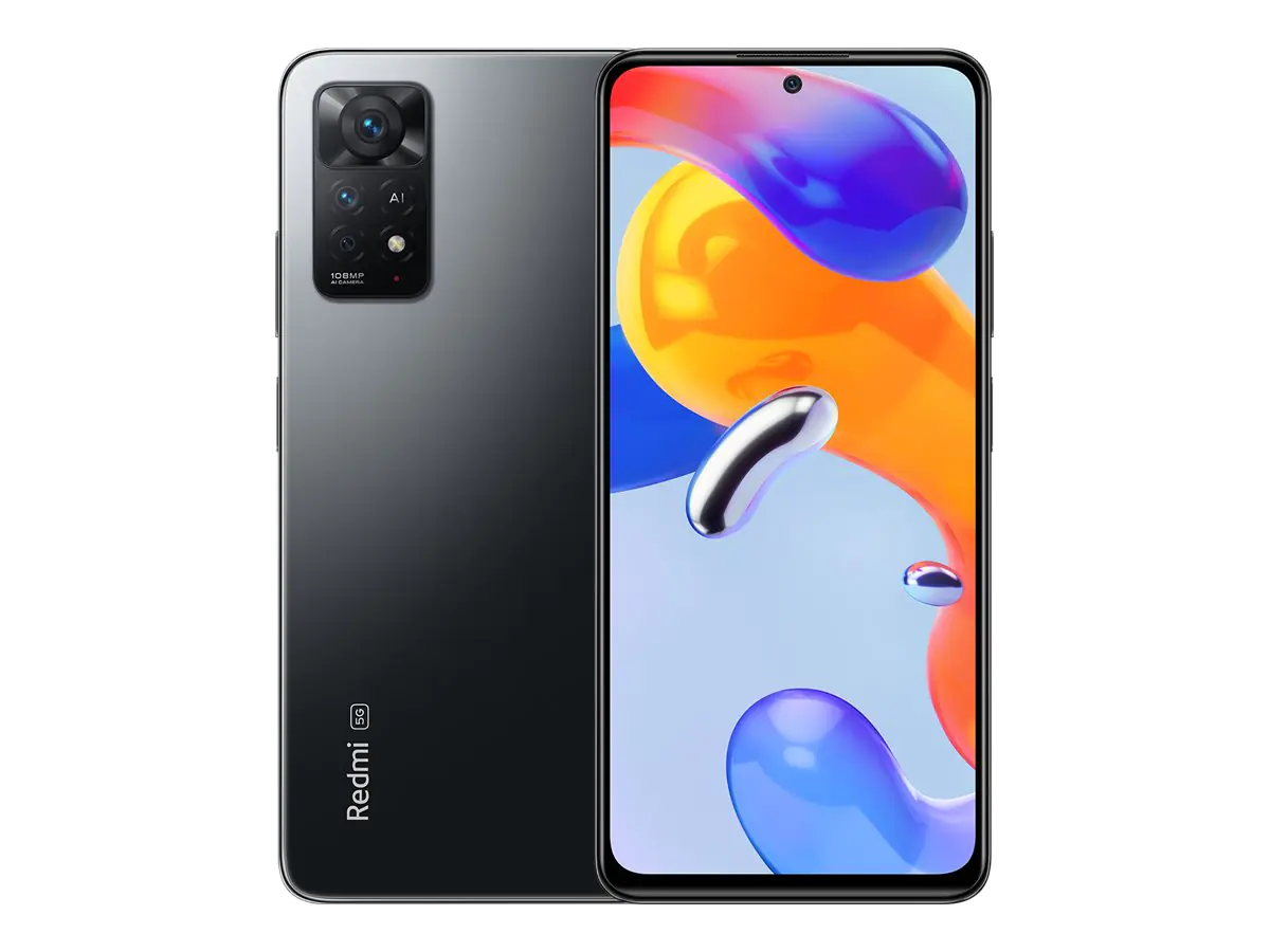 Xiaomi Redmi Note 11 Pro 5G - 5G Smartphone - Dual-SIM - RAM 6 GB / Interner Speicher 128 GB - microSD slot - OLED-Display - 6.67" - 2400 x 1080 Pixel (120 Hz) - Triple-Kamera 108 MP, 8 MP, 2 MP - front camera 16 MP - Graphitgrau