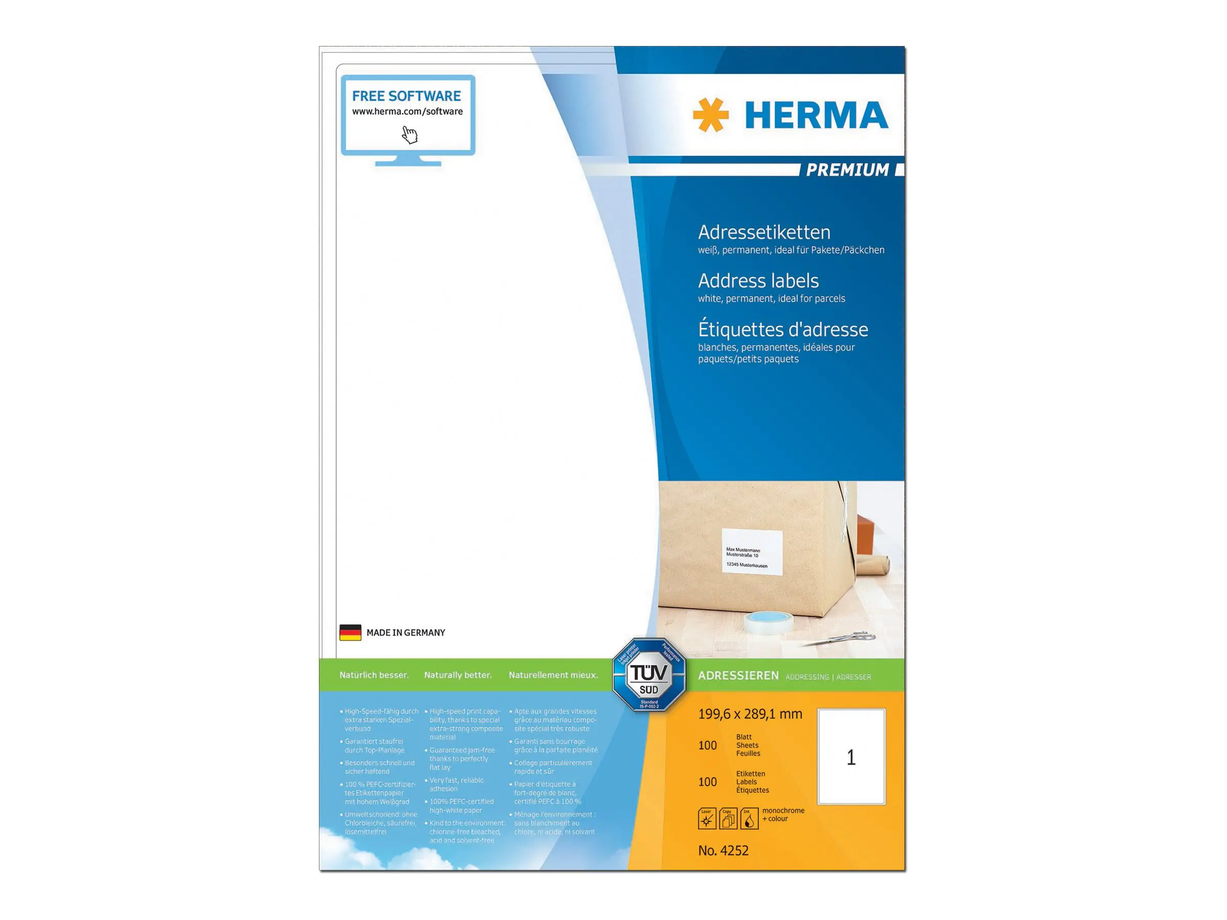 HERMA Premium - Papier - matt - permanent selbstklebend 4252