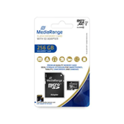 MediaRange MICRO SDXC KARTE 256G MR946 UHS-1 Klasse 10 mit Adapter