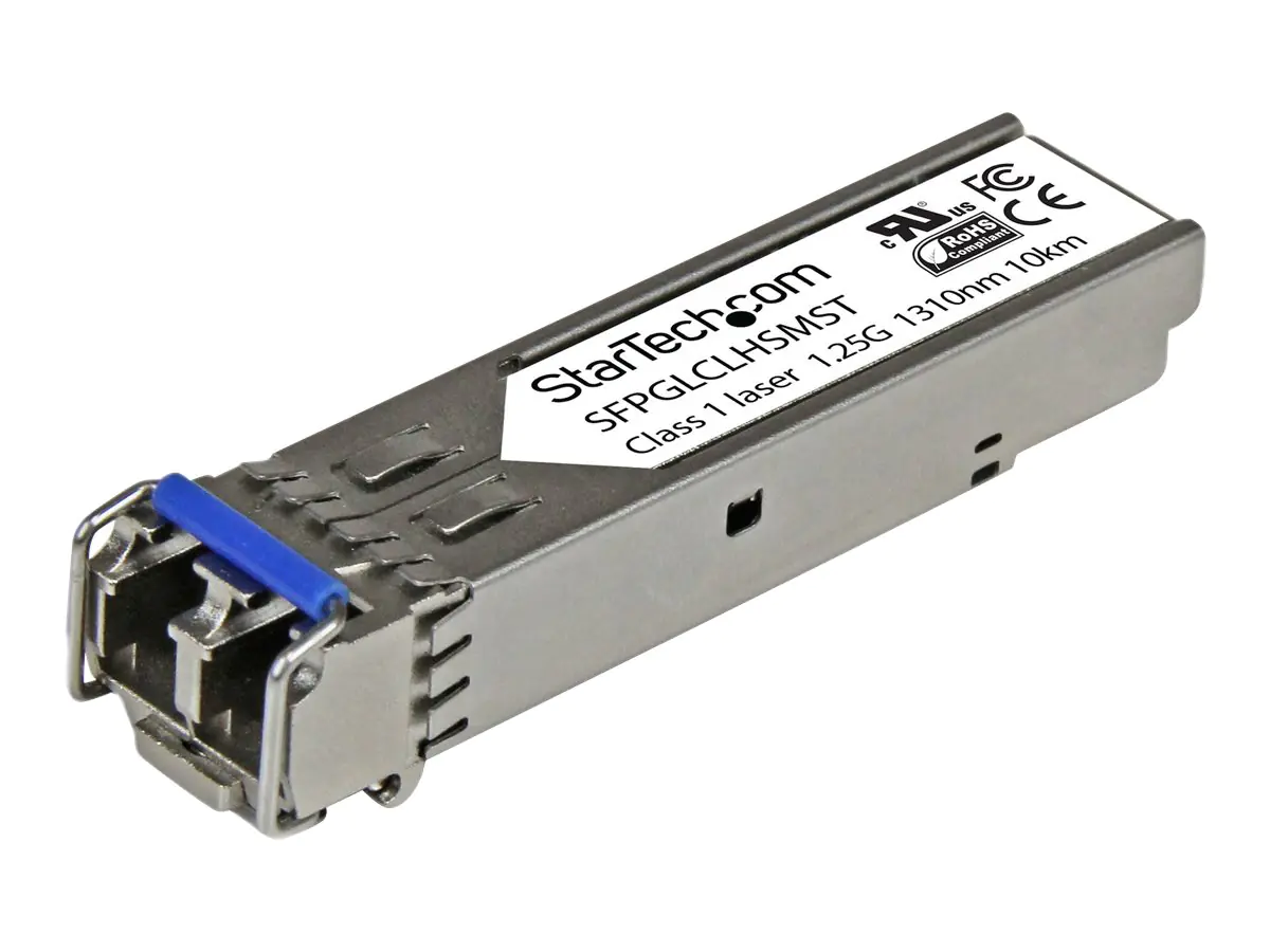 StarTech Cisco kompatibles Gigabit SFP Transceiver Modul SM LC - Mini-GBIC bis 10Km - Glasfaser Transceiver mit 1310nm 1000Base-LH - SFP (Mini-GBIC)-Transceiver-Modul - 1GbE - 1000Base-LH - LC Single-Modus - bis zu 10 km - 1310 nm - für P/N: ET91000SFP2,