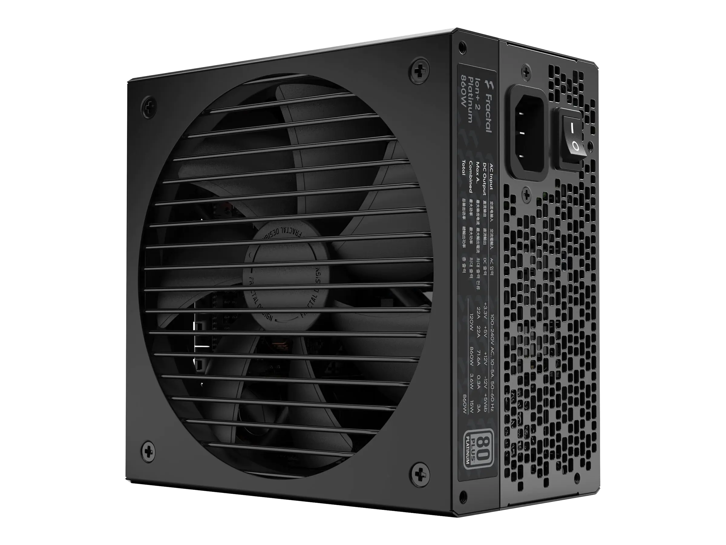 Fractal Design Ion+ 2 Platinum - Netzteil (intern) - ATX12V 2.52/ EPS12V 2.92 - 80 PLUS Platinum - Wechselstrom 100-240 V - 760 Watt - Schwarz