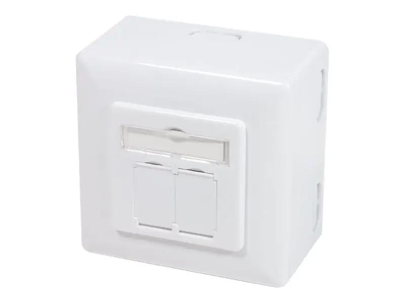LogiLink - Anschlussdose, Unterputz - geeignet für Wandmontage - CAT 6 - STP - RJ-45 X 2 - weiß, RAL 9010