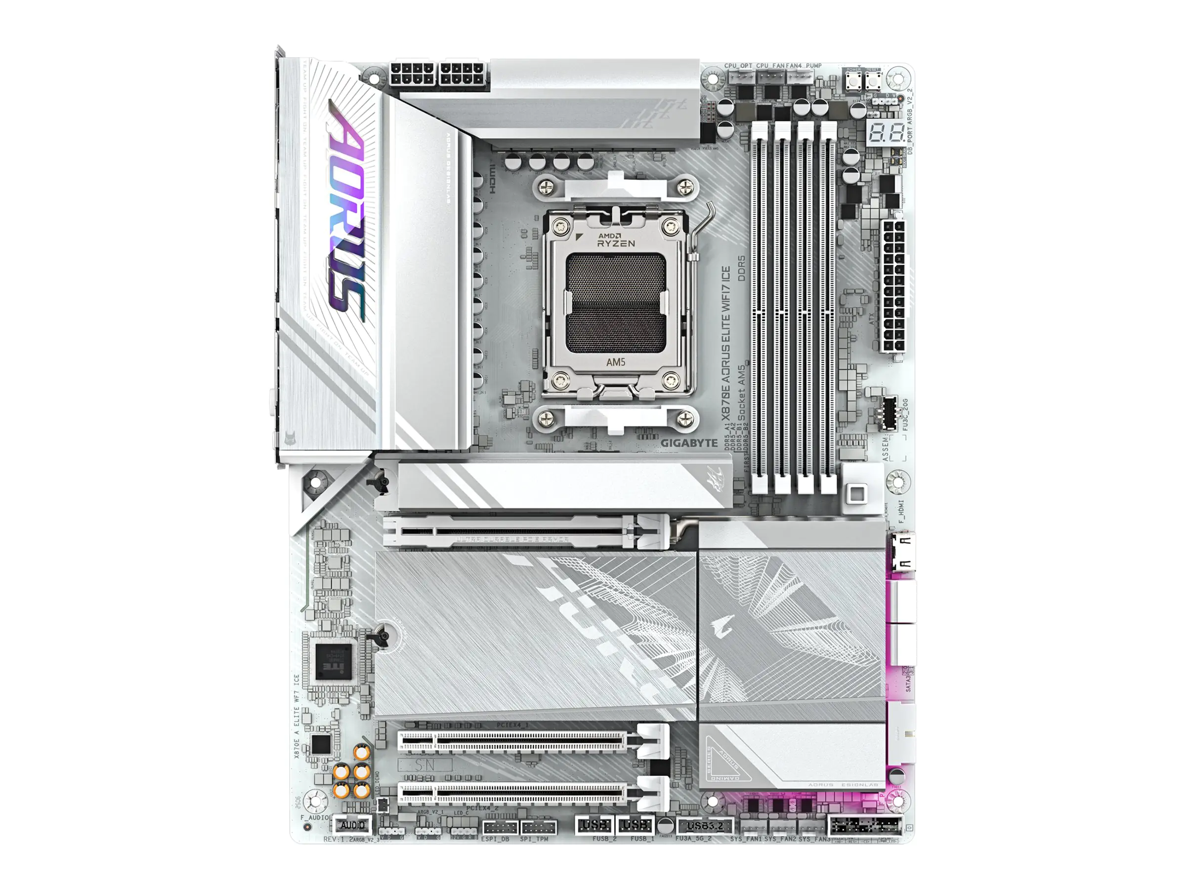 Gigabyte AORUS X870E ELITE WIFI7 ICE - Motherboard - ATX - Socket AM5 - AMD X870E Chipsat