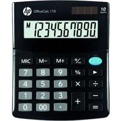 HP Tischrechner OfficeCalc 110 101 x 33 x 125 mm (B x H x T) Solar-Energie, Batterie schwarz